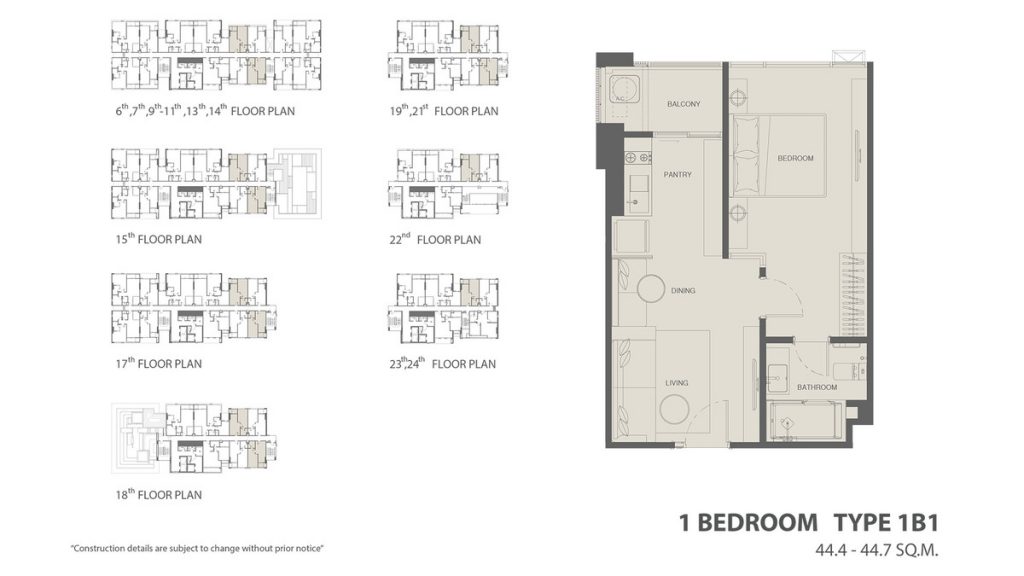 1 Bedroom Type 1B1