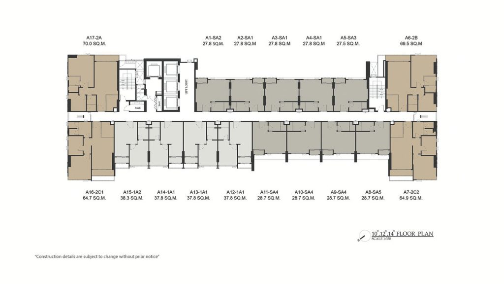 10th, 12th, 14th Floor Plan