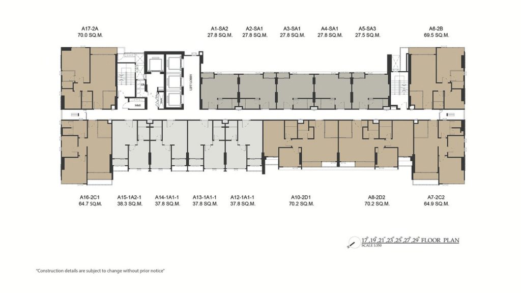 17th ,19th ,21th , 23th, 25th, 27th, 29th Floor Plan