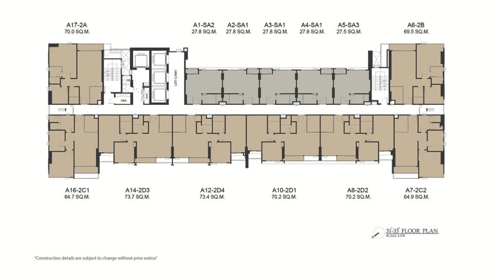 31th - 33th Floor Plan