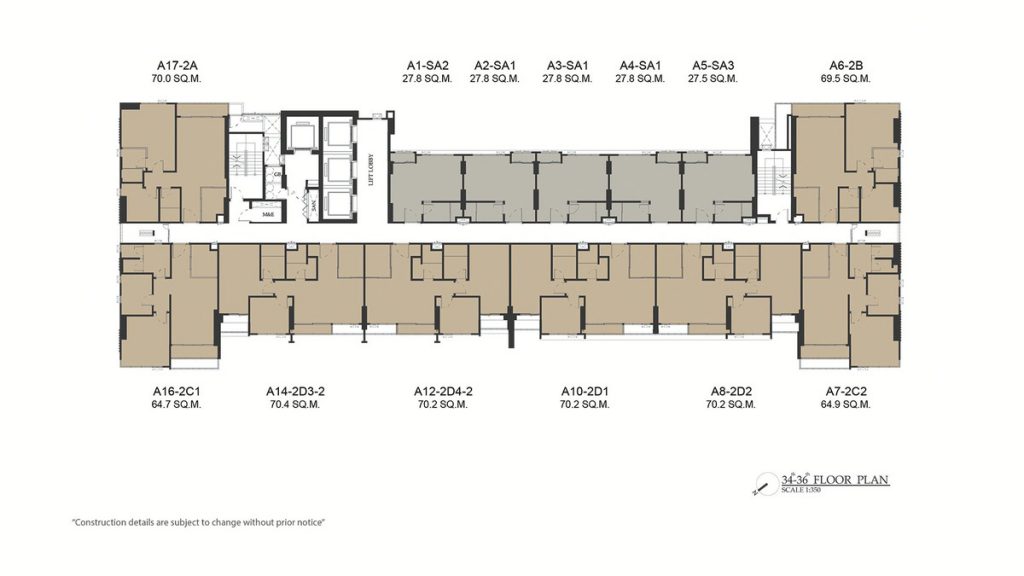 34th - 36th Floor Plan