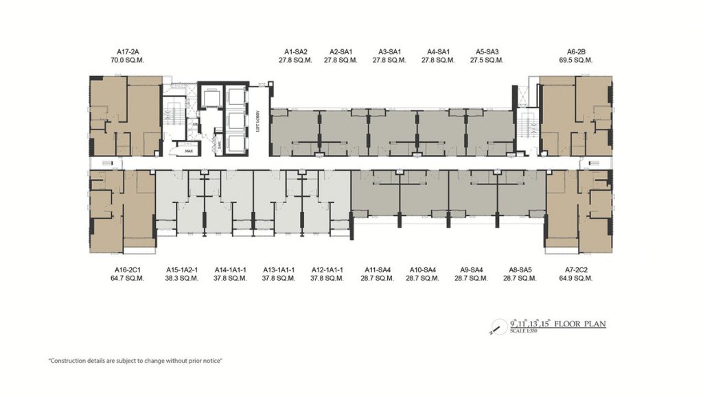 9th, 11th, 13th, 15th Floor Plan