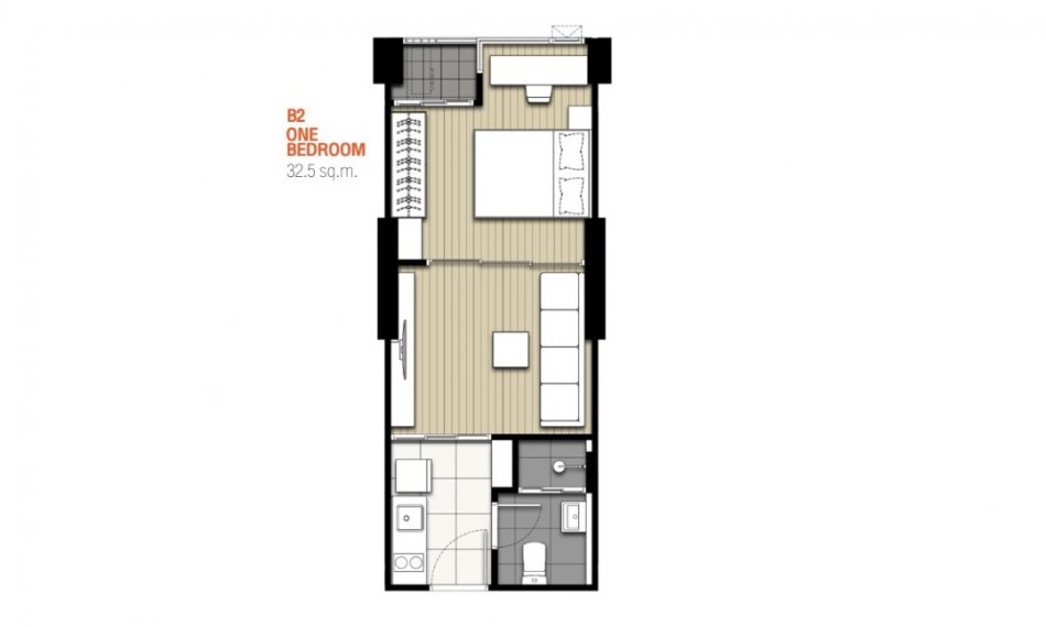 B2 ONE BEDROOM 32.5 sq.m.