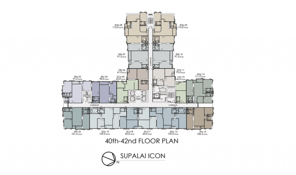 40th-42nd Floor Plan