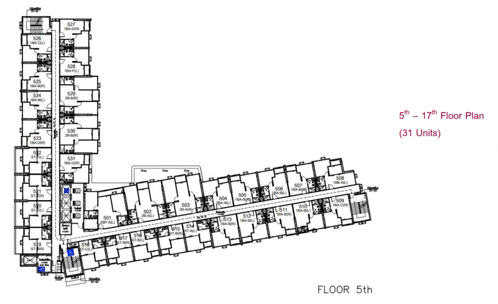 5th - 17th Floor Plan