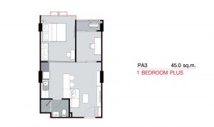 1 Bedroom Plus PA3 (45.0 sq.m)
