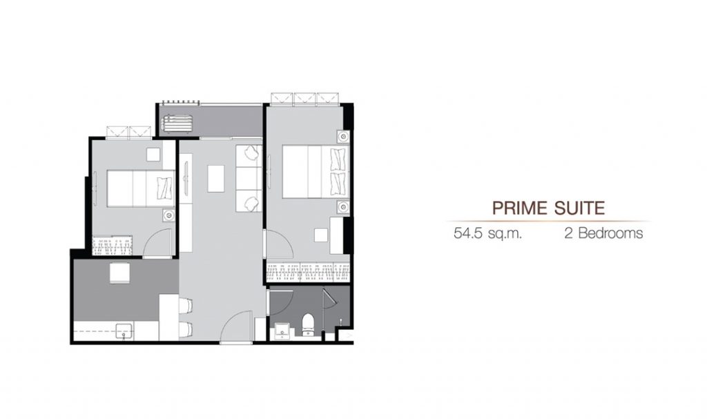 2 Bedrooms PS (54.5 sq.m)