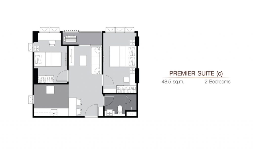 2 Bedrooms PS(c) (48.5 sq.m)