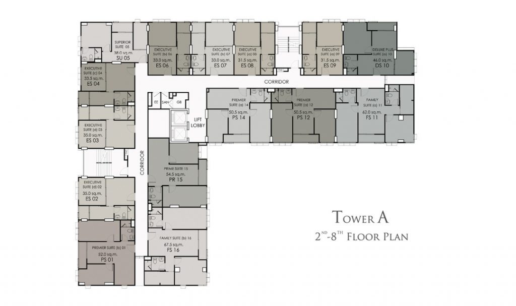 Tower A 2nd-8th Floor Plan