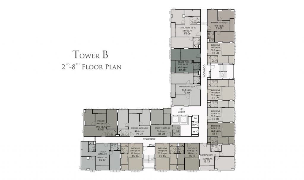 Tower B 2nd-8th Floor Plan