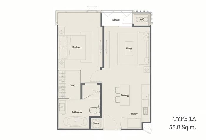 type 1a 55.8 sq.m.