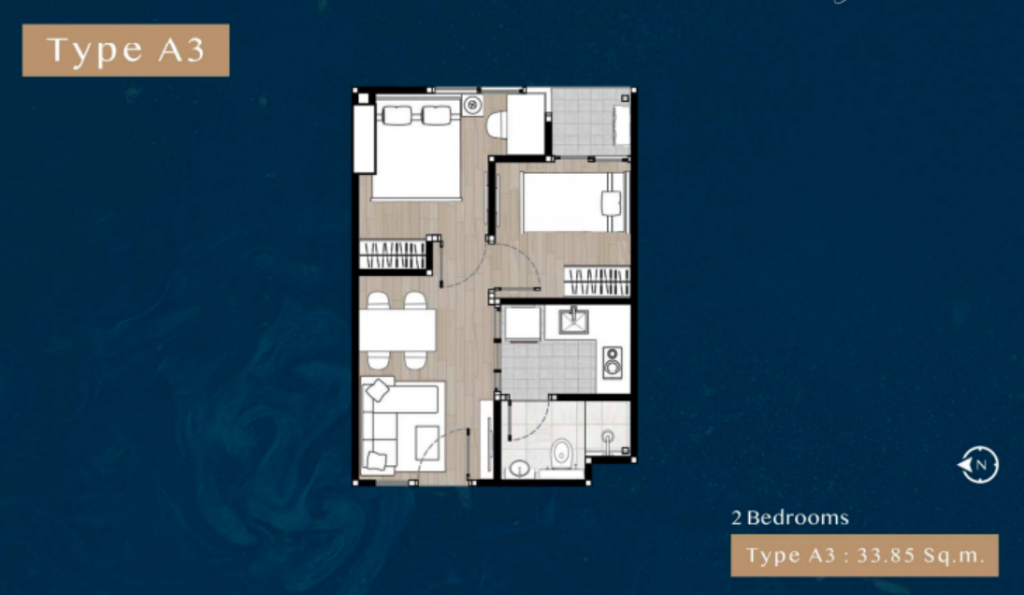 The Belgravia type A3 2 BEDROOMS