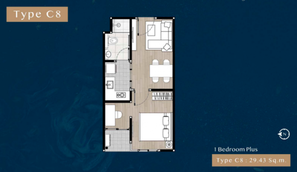 The Belgravia type C8 1 BEDROOM PLUS