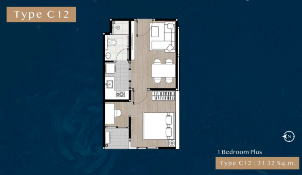 The Belgravia type C12 1 BEDROOM PLUS