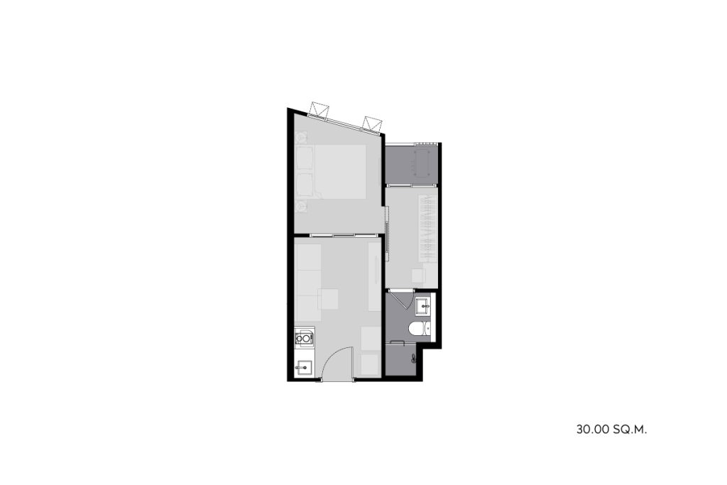 A One Bedroom 30.00 sq.m.