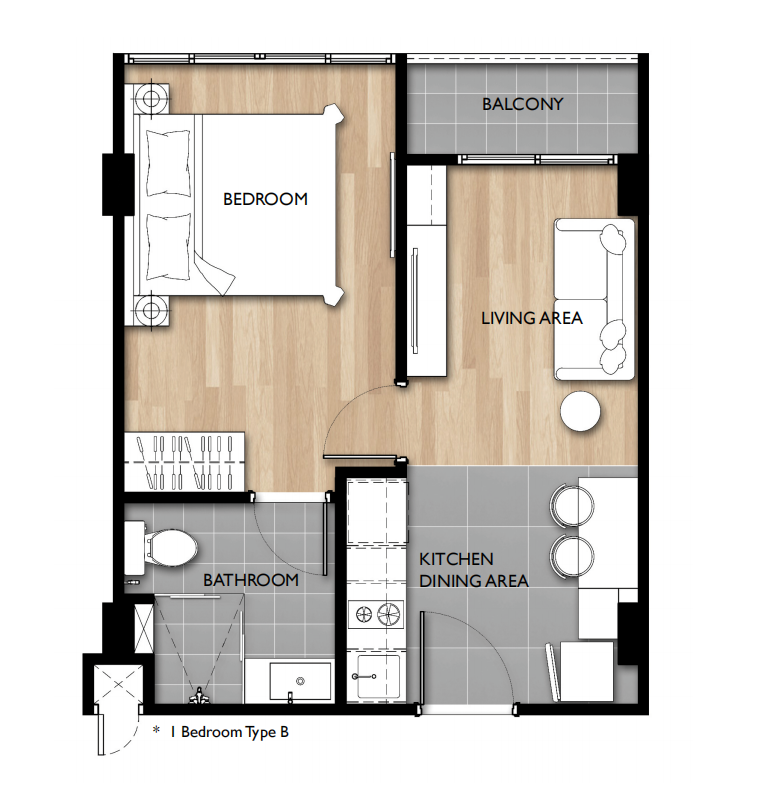 ARISE MAHIDOL 1 BEDROOM 31.8-44.8 SQ.M.