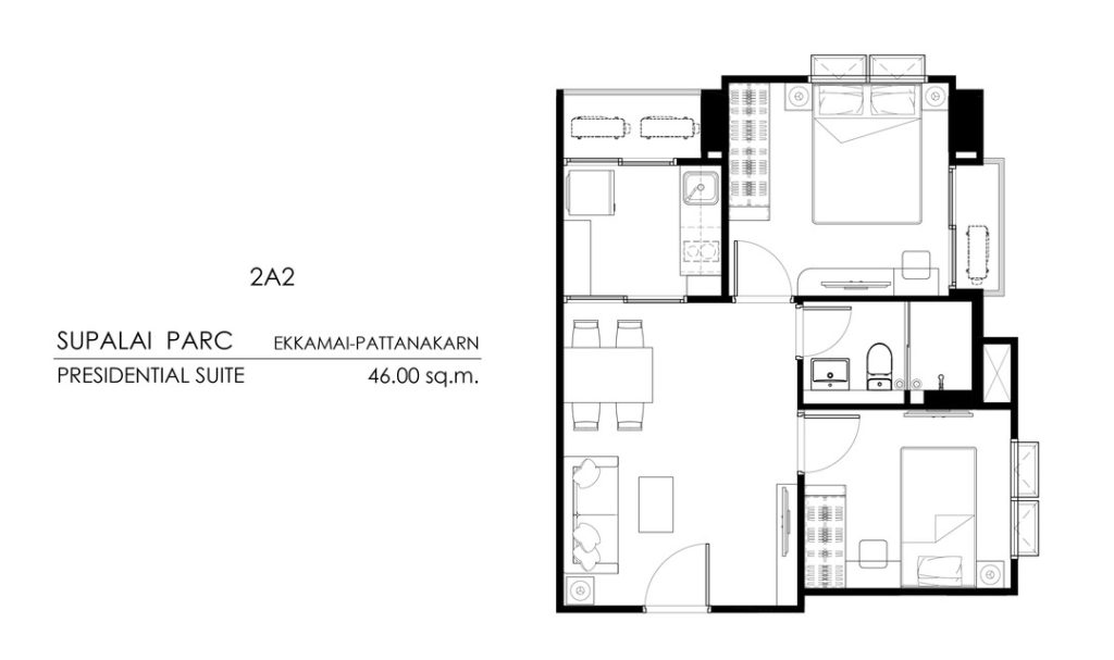 Tower B (Presidential) 2A2 (46 sq.m.)