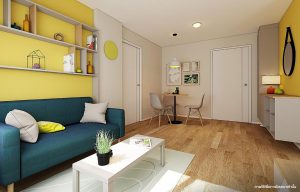 1 Bedroom 43.00 SQ.M. (Combine)