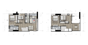 Type H1 : Below 62.40 SQ.M. | Upper 53.40 SQ.M. - 4 Bedrooms | 2 Bathrooms