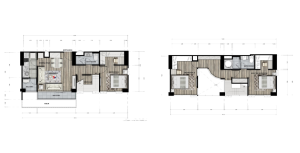 Type I3 : Below 56.8 SQ.M. | Upper 42.10 SQ.M. - 3 Bedrooms | 2 Bathrooms