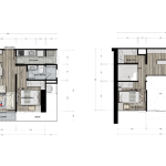Type L : Below 54.70 SQ.M. | Upper 40.30 SQ.M.
 - 4 Bedrooms | 3 Bathrooms | 1 Walk-in Closet