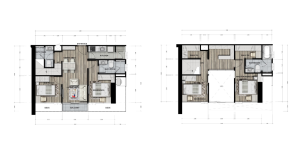 Type L : Below 54.70 SQ.M. | Upper 40.30 SQ.M.
- 4 Bedrooms | 3 Bathrooms | 1 Walk-in Closet