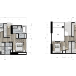 Type M : Below 53.50 SQ.M. | Upper 40.30 SQ.M. - 3 Bedrooms | 3 Bathrooms | 1 Walk-in Closet