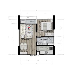 Type A : 34.40 SQ.M. - 1 Bedroom | 1 Bathroom