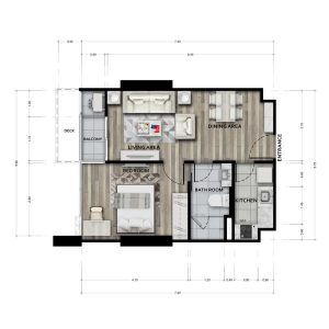 Type C : 42.30 SQ.M. - 1 Bedroom | 1 Bathroom