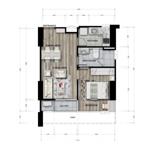 Type D : 40.90 SQ.M. - 1 Bedroom | 1 Bathroom