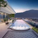 The Astra 3 exterior Swimming pool