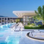 The Astra 3 exterior Swimming pool