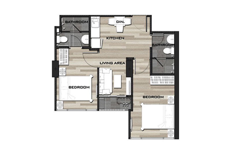 METRO SKY PRACHACHUEN 2 Bedroom Floor plan 2