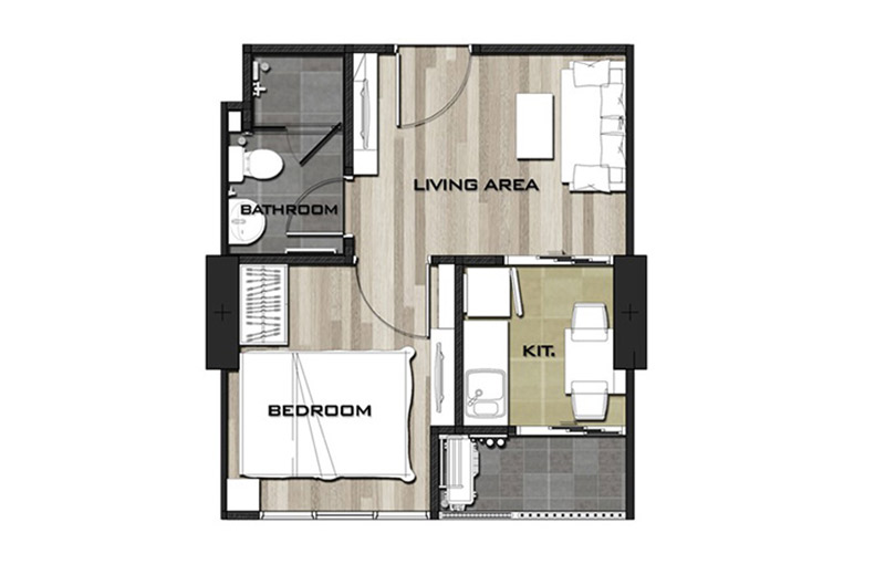 METRO SKY PRACHACHUEN 1 Bedroom Floor plan