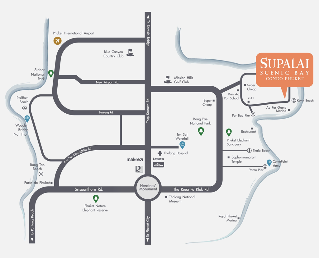 Supalai Scenic Bay Condo Phuket map
