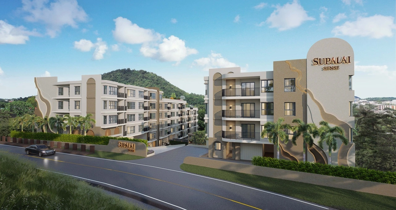 ทางเข้าโครงการคอนโดมิเนียม Supalai Sense เขารัง ภูเก็ต สไตล์ Modern Tropical