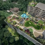 สวนดาดฟ้าและพื้นที่ส่วนกลางลอยฟ้า คอนโดศุภาลัย เซนส์ เขารัง ภูเก็ต