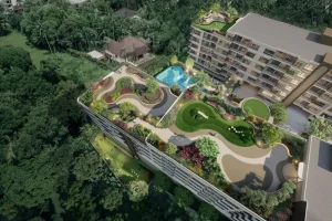 สวนดาดฟ้าและพื้นที่ส่วนกลางลอยฟ้า คอนโดศุภาลัย เซนส์ เขารัง ภูเก็ต