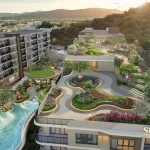 สระว่ายน้ำลอยฟ้าและพื้นที่ส่วนกลางเล่นระดับ Supalai Sense เขารัง