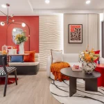 พื้นที่เชื่อมต่อมุมรับประทานอาหารและห้องนั่งเล่นสไตล์ Modern คอนโดศุภาลัย เซนส์ เขารัง ภูเก็ต