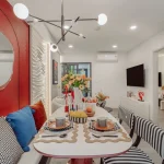 มุมรับประทานอาหารและโต๊ะอาหาร ดีไซน์ทันสมัยในคอนโด Supalai Sense